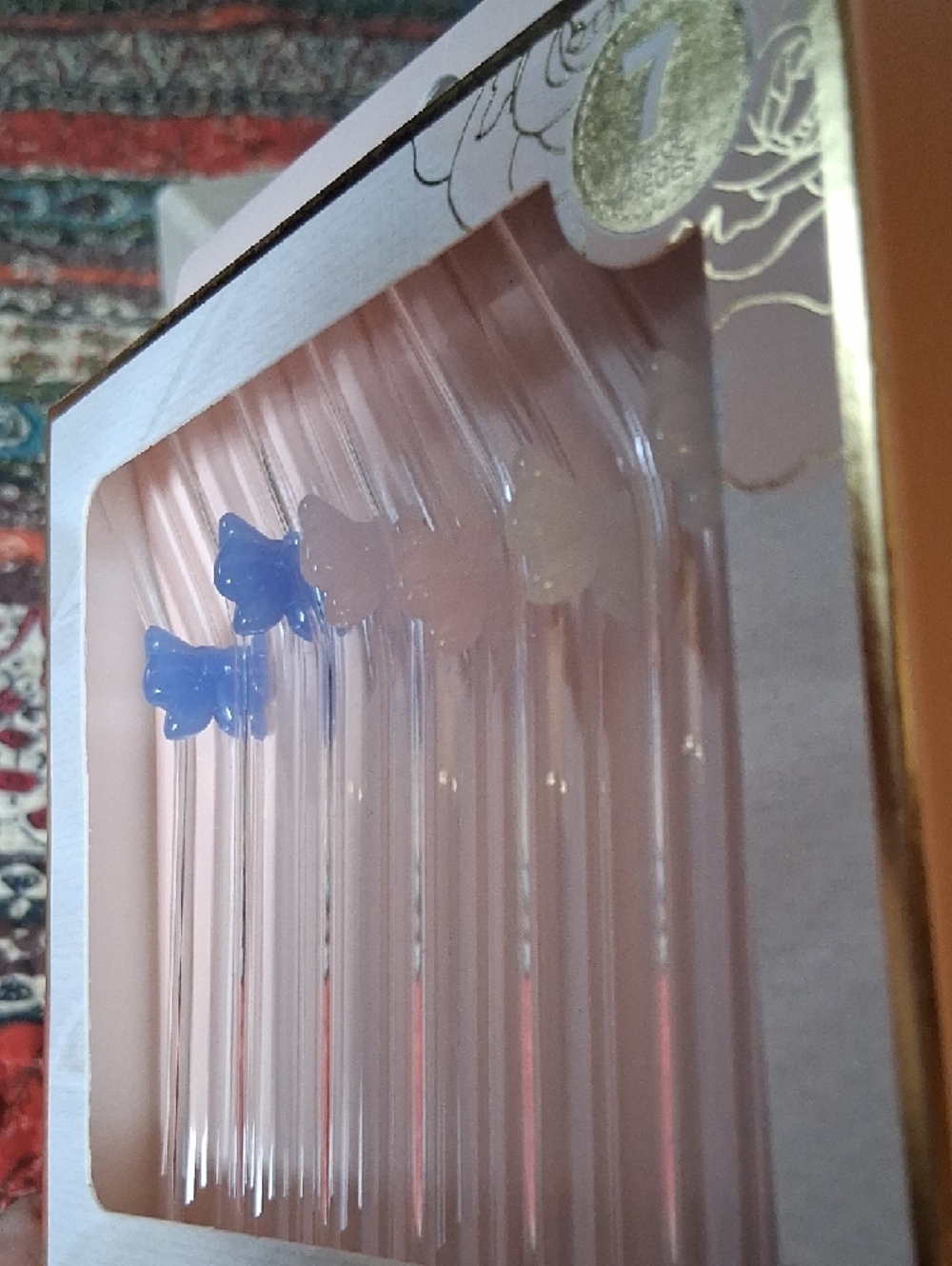 CWC Reusable Glass Straw Set - Pink Clear Accent - Picture 2 of 5